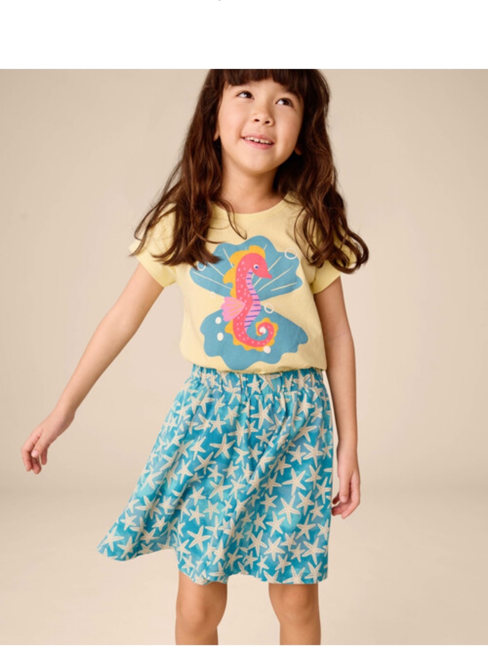 Tea Collection Seahorse & Pearls Graphic Tee, size 6